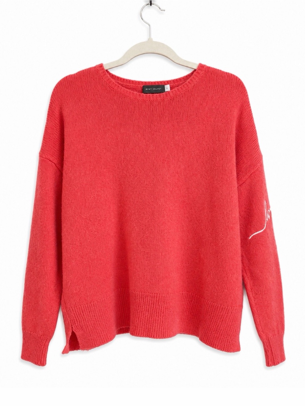 Mint Velvet Sweater Wool Alpaca Blend Love Crewneck cozy XL jumper